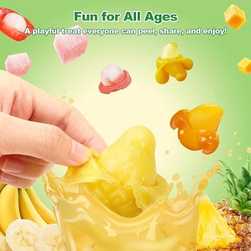 AMOS Peelerz Peelable Gummy Candy, 5 Fruit Flavors Sweets Gift Box 240g | Featuring Mango, Peach, Banana, Pineapple & Lychee Flavors. Individually Wrapped Real Juice Candy for Fun Family Snacking. thumbnail 4