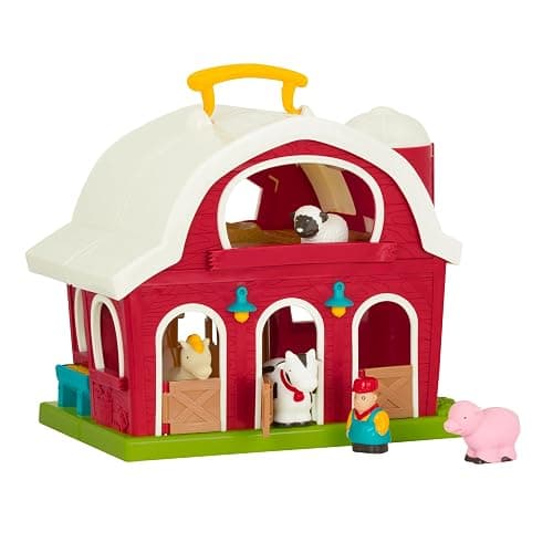 Battat– Big Red Barn, Animal Farm Playset – Learning Toy for Toddlers, 18M Plus, 13.5" x 9"x 12" - Image 1