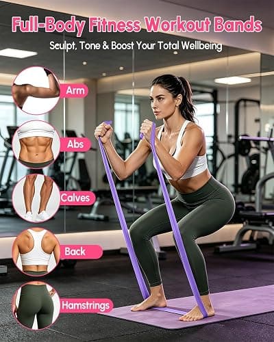 AMAZINGCRAFT 1.5m Resistance Bands, Set with 3 Resistance Levels, Exercise Band for Yoga Pilates Gym Fitness, Exercise Bands Resistance for Women, Ideal for Strength Training & Stretching thumbnail 5