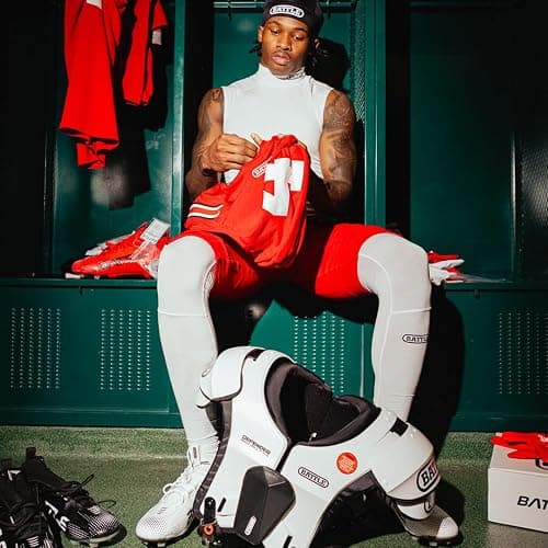 Battle Sports Defender Football Shoulder Pads – The Lightest, Most Protective in Its Class – Aerospace Grade Materials, Ventilated Design, Removable Sternum Plate, Foam Neck Roll thumbnail 10