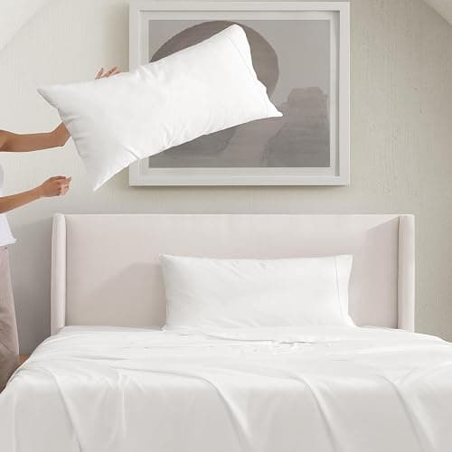 UGG King Sheet Set 4-Piece Luxury Cooling Sheets Deep Pockets Premium Bedding with 2 Pillow Shams Hypoallergenic Machine Washable Soft Lightweight Bed Set for Bedroom, King, White (Hedi) thumbnail 8