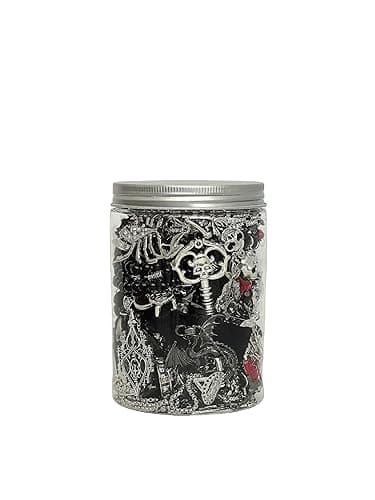 Swytaris 45-50 pcs Mystery Jewelry Jar, Surprise Gothic Jewelry Set for Woman, includes Gothic Punk Witch Necklaces, Earrings, Rings, Bracelets and Hair Clips, Unique Goth Jewelry Box Gift for Her