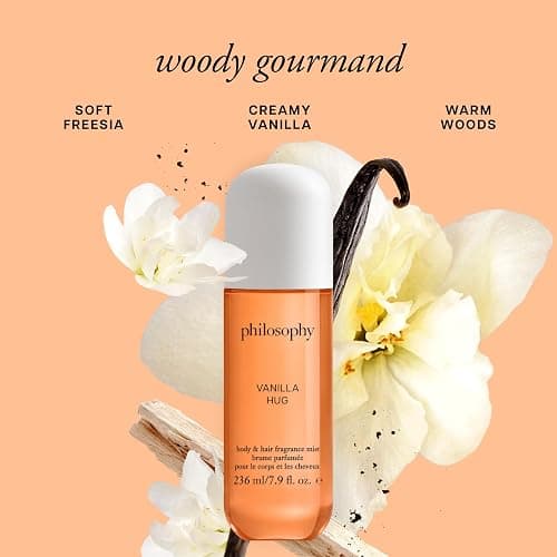 philosophy hair and body mists – long-lasting fragrance mists for women with skin-loving ingredients – hydrates & refreshes for 24 hours – vanilla, pistachio & coconut scent options thumbnail 2