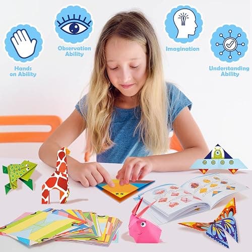 308 Sheets Origami Paper Kit for Kids Ages 5-8 8-12 with Instructional Book | Origami Projects for Beginners, DIY Art Craft Supplies for School Class Lessons, Christmas Birthday Gifts for Boys & Girls thumbnail 6