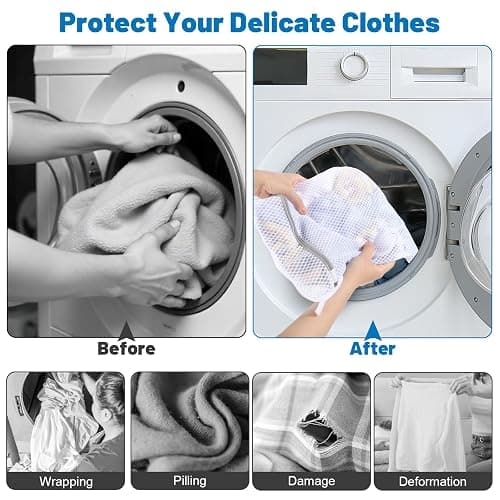 6-Pack Durable Honeycomb Mesh Laundry Bags for Delicates - 12x16 Inches Lingerie Bags for Washing Delicates with Sturdy Zippers, Protect Clothes in Washing Machine for Home, College & Dorm (Medium) thumbnail 7