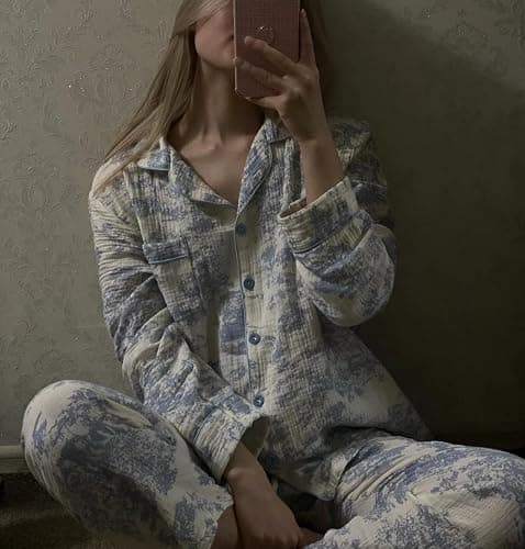 Vhitler Linen Set Coquette Womens Pajamas Set Summer Lounge Sets for Women Old Money Aesthetic thumbnail 3