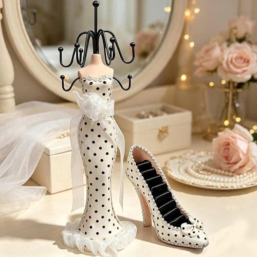 WE 2 Pcs Jewelry Display Set - Mannequin Tower & Shoe Ring Holder thumbnail 2