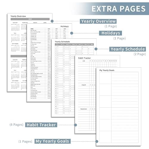 AHGXG Pocket Calendar 2026-2027, July 2026 - June 2027, Academic Planner, Weekly and Monthly, Small Size for Purse, Hardcover, 12-Month Tabs, for Women, School, 3.9"X 6.7" (Gray Blue) thumbnail 5