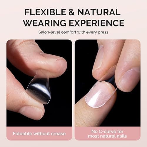 MelodySusie Medium Almond X Nail Tips - 300Pcs Clear Acrylic, Half Matte Full Cover Press on Nails for DIY Extension&Salon Use,15 Sizes Pre-Shaped for Long-Lasting Manicure,Fall Winter Nails thumbnail 4
