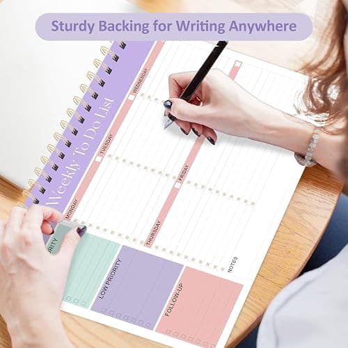 Weekly To Do List Notepad, 52 Undated Sheets (8.5"×11"), Undated Weekly Planner for Women & Men, Desk Accessories and Supplies for Office, Home, and School thumbnail 6