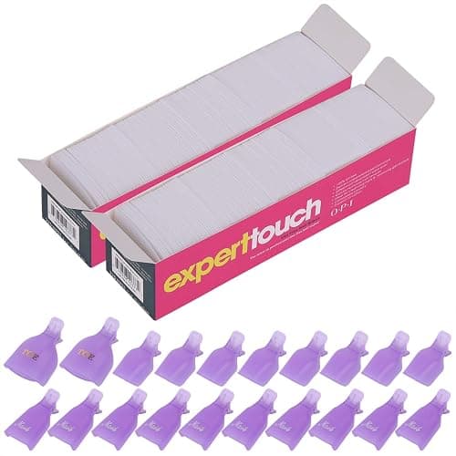 620 Pcs Non Lint Nail Wipes Cotton Pads and 20 Pcs Reusable Nail Soak Off Clips Plastic Nail Soaking Clips Toenail and Finger Gel Nail Polish Remover Wrap Tool - Image 1
