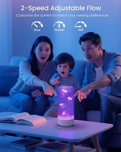 Jellyfish Lamp Quiet Calming Night Light for Bedroom Decor Gift(White） | 7 Color Changing LED Lights | 8H Auto-Off Timer thumbnail 3