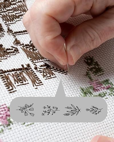 118 Pcs Water Soluble Hand Sewing Stabilizers, Embroidery Stick and Stitch Embroidery Paper Wash Away, Floral Patterns for Hand Sewing Lovers, Adults (Plants Flowers) thumbnail 3