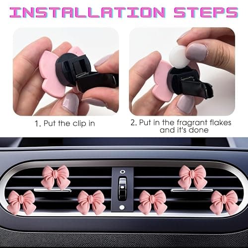 CasaPopz 6 pcs Pink Bow Car Air Freshener Coquette Cute Girly Car Decor Accessories Interior Aesthetic Decorations Stuff for Women Girl thumbnail 4