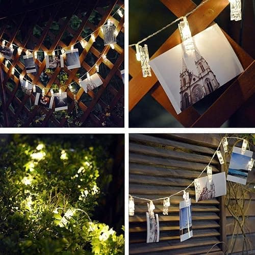 Dopheuor LED Photo Clip Copper String Lights Starry Fairy Warm White Lights Battery Powered for Hang Pictures Cards Bedroom Wall Decorations Christmas Patio Halloween Thanksgiving Wedding Party Décor thumbnail 4
