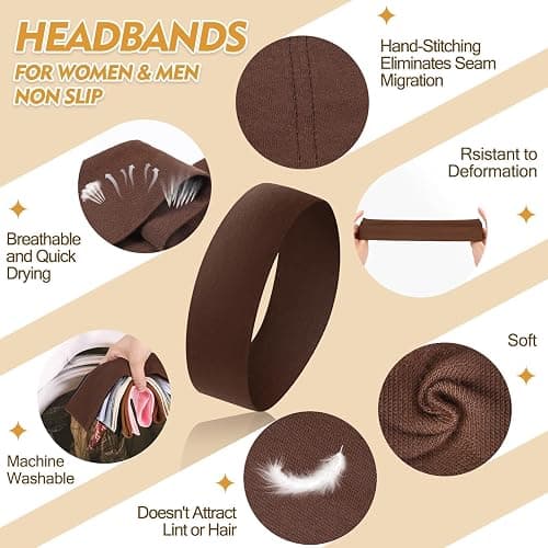 Headbands for Women Stocking Stuffers - 8Pcs Head Bands Non Slip for Women's Hair Accessory Stretchy Fabric Sweat Headband for Workout Sport Yoga Running Christmas Birthday Gifts for Women Valentines thumbnail 3