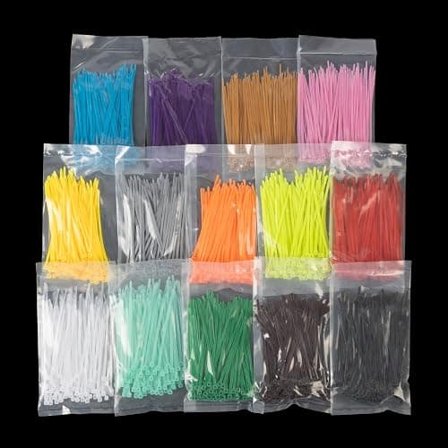 XINGO 1400 PCS Colored Zip Ties 4 Inch, Multicolor Zip Ties, Mix Packed 14 Color Plastic Wire Ties Assortment for Home Office Garden Garage and Workshop thumbnail 2
