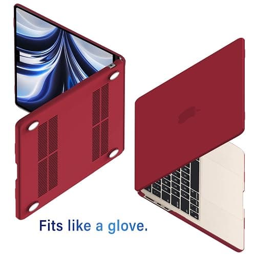 IBENZER Compatible with 2025 2024 2023 2022 MacBook Air 13 inch Case M4 A3240 M3 A3113 M2 A2681, Hardshell Case & KeyboardCover & ScreenFilm for Mac Air 13.6, Wine Red, KK-WR+2 thumbnail 6