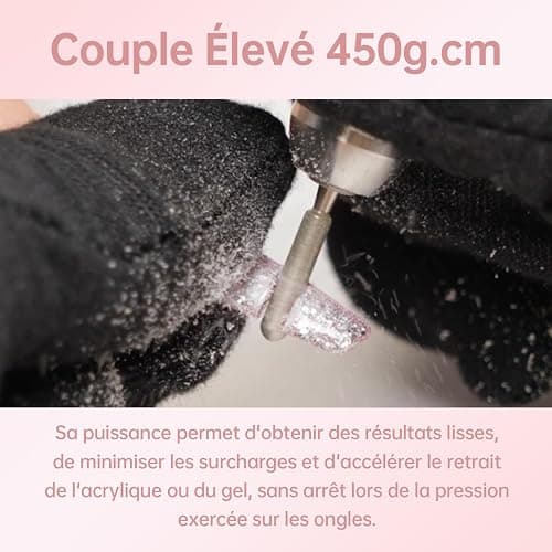Delanie Ponceuse pour Ongles Professionnelle 35000 RPM Portable Rechargeable Avec Affichage LCD et 6 Embouts Ponçage pour Pédicure Manucure, Puissante, Silencieuse pour Salon/Maison thumbnail 2