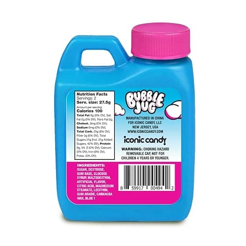 Bubble Jug | Blue Raspberry Bubble Gum | 90s Candy | Shake N' Chug Gum | Brought To You By Iconic Candy (2 Pcs) thumbnail 2