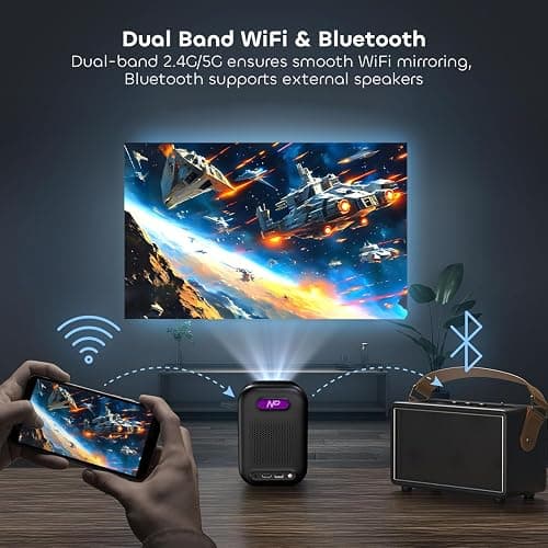 NothPJ Google TV Projector with WiFi Bluetooth, 1080P Full Ultra HD 4K Supported, Smart Projection for Home Theater Movie, Outdoor Portable Mini HDMI NothingProjector NP One thumbnail 8