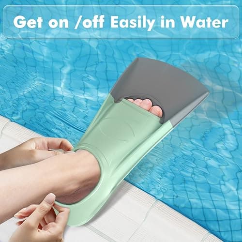 Gintenco Swim Fins, Adults & Kids Swim Training Fins for Lap Swimming | Travel Size Flippers with Mesh Bag, Silicone Swimming Fins for Beginners Teens Women Men thumbnail 7