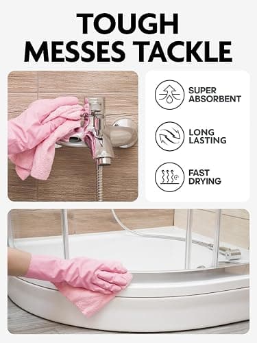 Fantasticlean Microfiber Cleaning Cloth Roll -75 Pack, Tear Away Microfiber Towels, 12" x 12", Reusable, Washable, Scratch Free, Ultra Absorbent Dishcloth for All-Around Cleaning Supplies (Pink) thumbnail 7