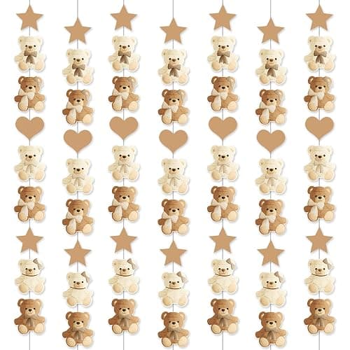 Brown Bear Birthday Party Decorations 8PCS Teddy Bear Garland banner Bear Baby Shower Supplies Bearly Wait Gender Reveal Hanging Cutout Garlands for Birthday Wedding Party Decor thumbnail 3