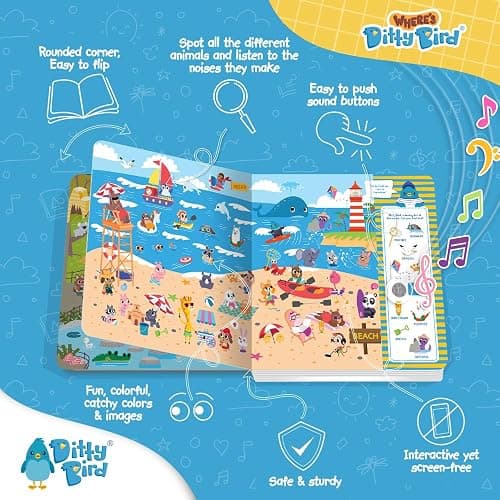 Ditty Bird | Where's Ditty? | Look and Find book with sounds | Activity Sound Book for toddlers 1- 3 | Early learning toy thumbnail 3