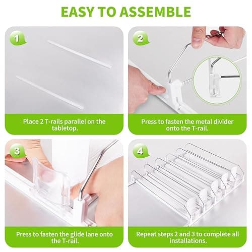 Drink Organizer for Fridge, Soda Can Dispenser for Refrigerator, Automatic Drink Dispenser for Fridge Holds up to 25 Cans, 5 Row thumbnail 6