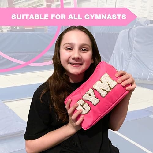 GymnasticsHQ Gym STUFF Pink Gymnastics Makeup Bag - a perfect bag for holding all your gymnastics accessories thumbnail 5