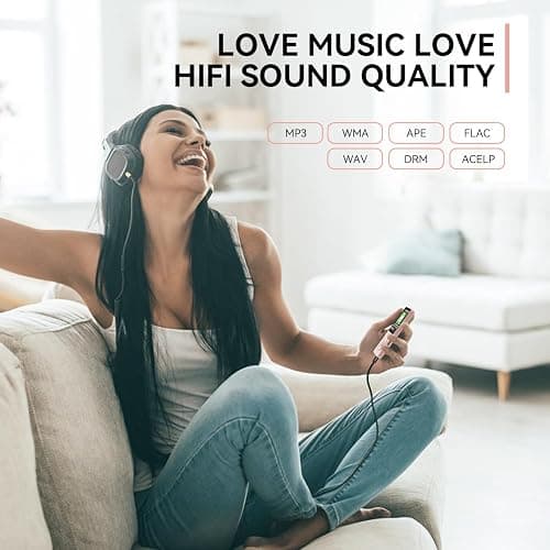 AGPTEK A02 MP3 Player with Bluetooth 5.3, 1.8'' 32GB Portable Music Player | with Speaker, FM Radio, Voice Recorder, Supports Expanded Up to 128GB(Rose Gold) thumbnail 3