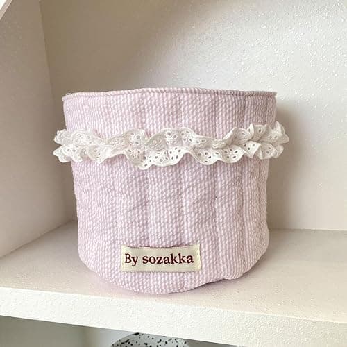TENYELE Korean Styles Fabric Desktop Storage Basket For Organizing Small Items And Enhancing Your Workspaces Aesthetics thumbnail 7