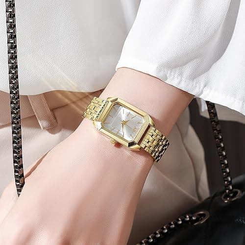 NEWITIN 61 Pieces Gold Jewelry Set for Women Fashion Costume Jewelry Gold Plated Necklace Bracelet Watch Ring Earrings Set for Women thumbnail 5