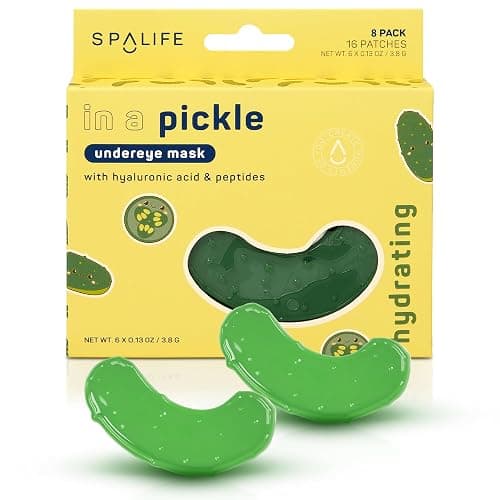SpaLife In a Pickle Hydrogel Under Eye Patches for Dark Circles | Pickle Gifts for Women | Hydrating Undereye Masks for Bags and Puffiness | Pack of 8 Pairs (8 Undereye Treatments) thumbnail 9