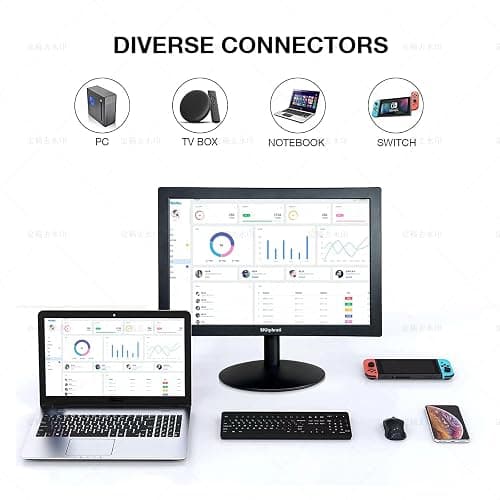 SKitphrati 15.6 Inch Small Monitor 1366x768 TN Screen Display Mini Monitor with HDMI VGA BNC Ports, VESA Mounting, LED Monitor for PC, Laptop and Computer, Built in Speaker thumbnail 4
