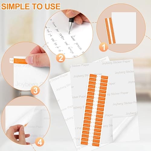 Printable Sticker Paper for Inkjet Printer 40 Sheets 8.5"x11'' Matte Sticker Printer Paper Full Sheet Labels for Laser/Inkjet Printers, Letter Size thumbnail 5