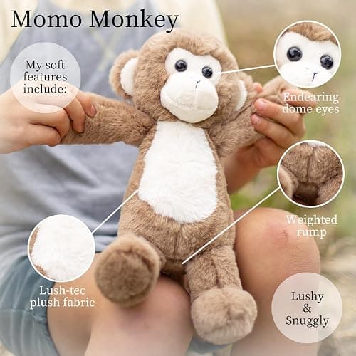 World's Softest Plush Stuffed Animal for Baby, Toddler, Kids, Adults - Adorable Toy Made from Kid-Friendly, Quality Materials - Lushee MoMo Monkey, 10" thumbnail 4