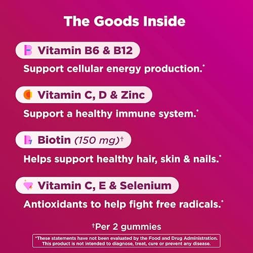 OLLY Women's Multivitamin Gummy, Women's Overall Wellness,* Vitamins A, C, D, E, Biotin, Folic Acid, Adult Chewable Supplement, Berry Flavored, 45 Day Supply - 90 Count thumbnail 4