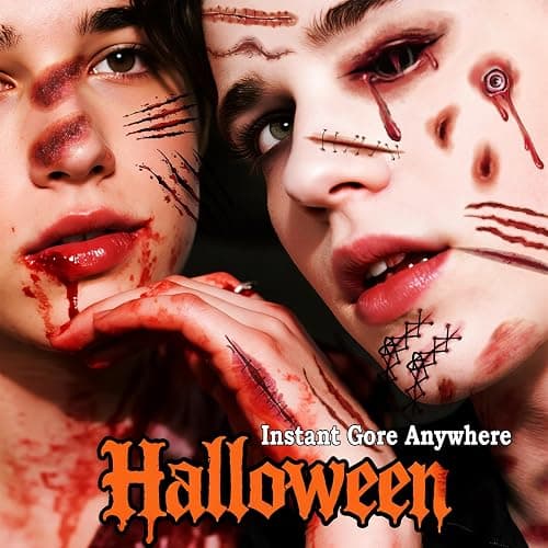 121Pcs Zombie SFX Makeup Scar Tattoo Stickers for Halloween Cosplay | Lifelike Waterproof 3D Wound Stickers, Horror Undead Makeup for Halloween Parties thumbnail 2