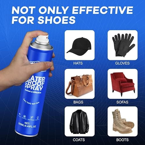 Shoe Protector Spray, Rain & Stain Waterproof Spray 8.45 OZ Nano Protectant for Sneaker, Nubuck, Canvas, Suede Shoes thumbnail 6