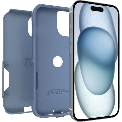 OtterBox iPhone 16e, 15, 14, & 13 Commuter Series Case - Crisp Denim (Blue), Slim & Tough, Pocket-Friendly, with Port Protection thumbnail 4