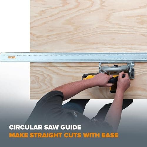 BORA NGX Circular Saw Guide Rail, 100" Straight Edge Clamp - Track Saw Rail | 100-in clamp edge straight edge guide rail for circular saws delivering accurate long straight cuts thumbnail 8
