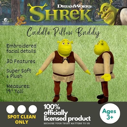 Collectibles DreamWorks Shrek Bedding Super Soft Cozy Decorative Cuddle Pillow, (Officially Licensed Product) By Franco thumbnail 4