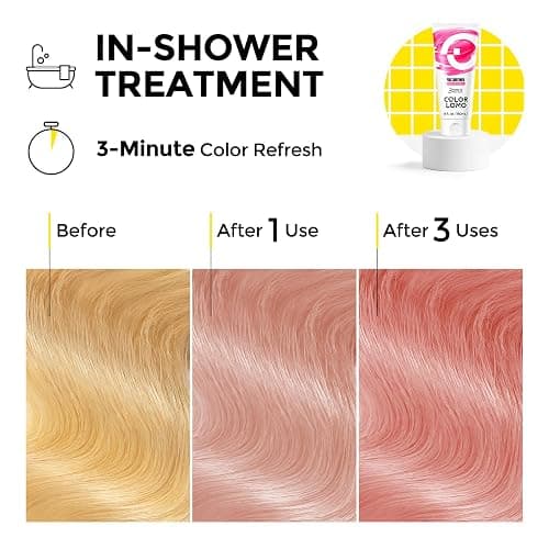 COLORLOMO Semi Permanent Hair Color - 6 oz Color Depositing Conditioner with Shea Butter & Almond Oil- Color Conditioner Depositing Hair Mask - Vegan, Paraben, Ammonia & Sulfate Free -Pink thumbnail 4