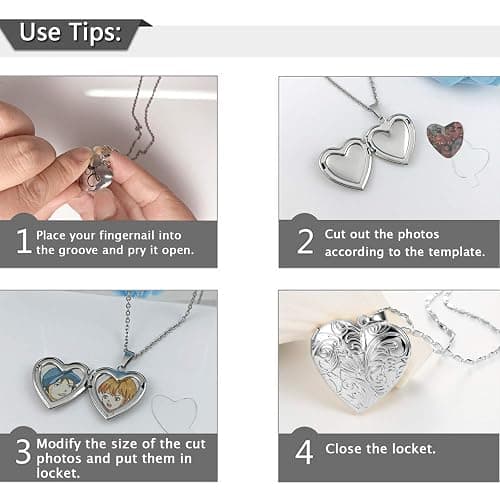 Locket Necklace that Holds Pictures Flower Lockets Pendant Necklaces Birthday Gifts Jewelry thumbnail 6
