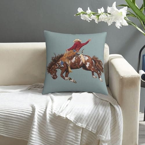 Numaxy 16x16Inches Vintage Western Cowboy Decorative Throw Pillow Covers thumbnail 2