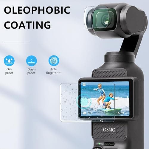 FPVtosky 2 Lens Protector + 2 LCD Screen Protector for DJI Osmo Pocket 3, DJI Pocket 3 OP3 Tempered Glass Film Accessories, 9H Hardness, Touch Sensitive, Full Screen Protection thumbnail 5