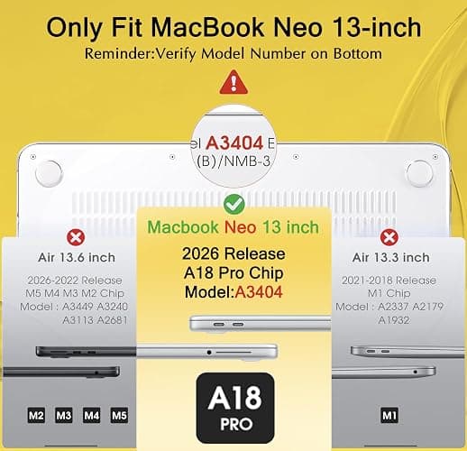 Mektron Case for 2026 MacBook Neo 13-inch A18 Pro chip A3404 Laptop Cover with 13-inch (Diagonal) Liquid Retina Display+ Keyboard Cover+ Screen Protector, Gold Flower S718 thumbnail 2