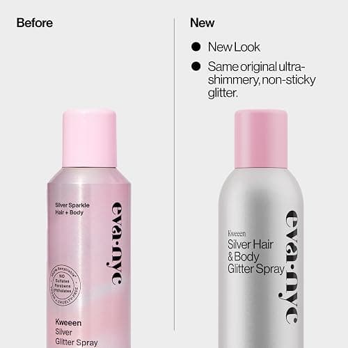 Eva NYC Kweeen Silver Hair and Body Glitter Spray - Our Original Ultra Shimmery Glitter, New Look - Adds Shine + Non-Sticky - Quick Drying Sparkle Spray - Warm Vanilla Scent - 4.9 oz thumbnail 2